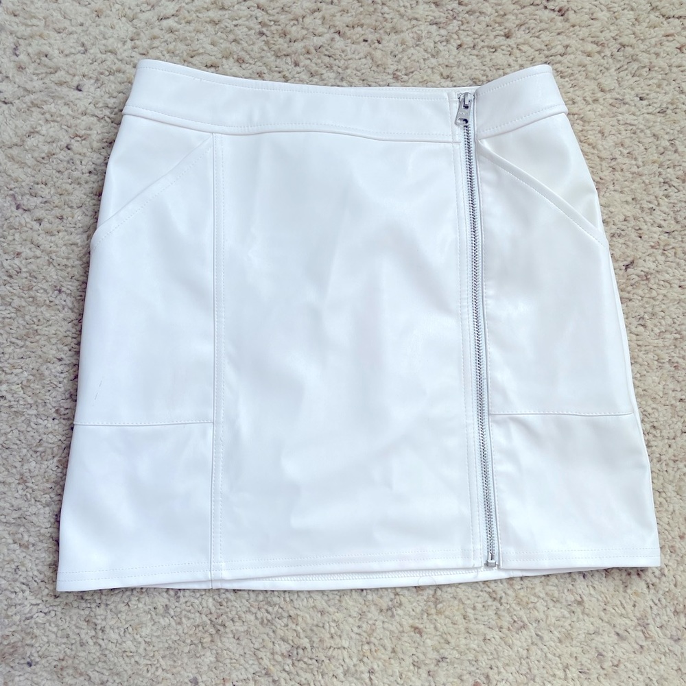 White leather skirt
